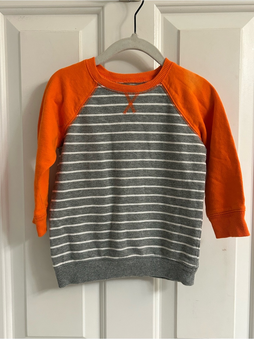 Boys jumping beans Gray & Orange Striped Raglan Sweatshirt